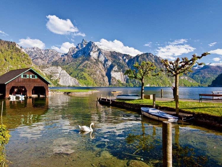 Produktbild: CALVENDO Puzzle Ein Motiv aus dem Kalender Am sch&ouml;nen Traunsee im Salzkammergut | 1000 Teile Lege-Gr&ouml;&szlig;e 64x48cm Foto-Puzzle f&uuml;r gl&uuml;ckliche Stunden