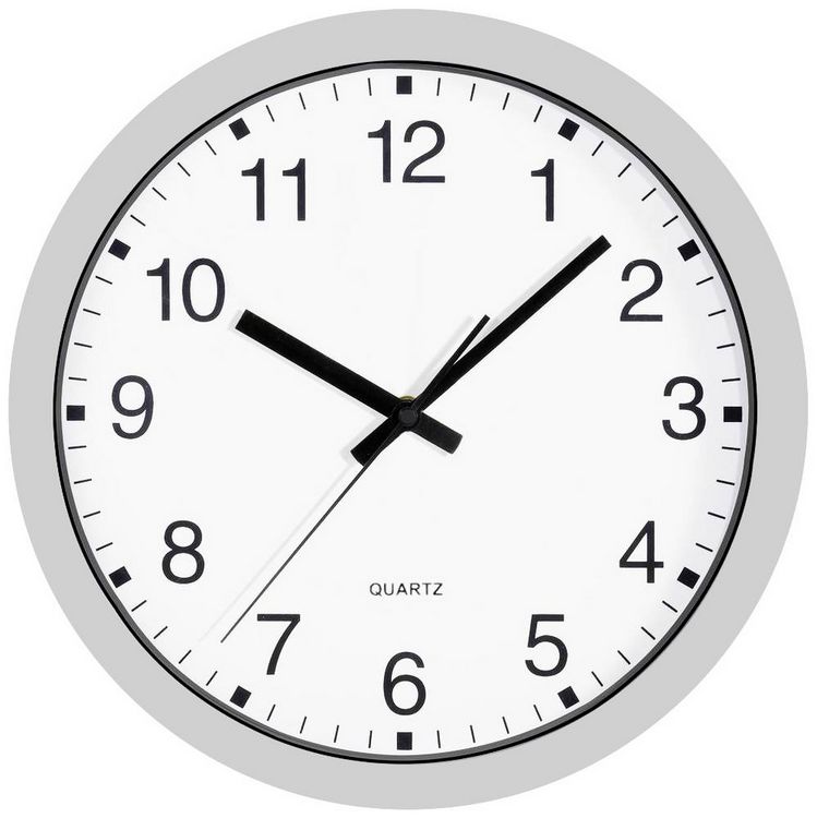Produktbild: Quarz Wanduhr 30cm x 40mm Silber