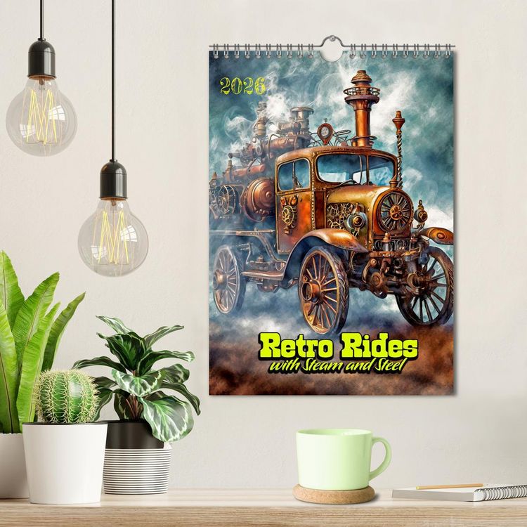 Produktbild: Retro Rides with Steam and Steel (Wall Calendar 2026 DIN A4 portrait), CALVENDO 12 Month Wall Calendar