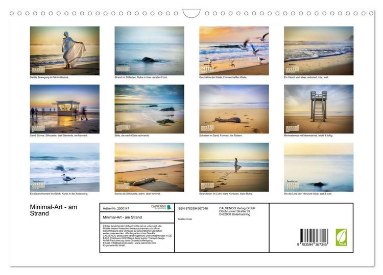 Produktbild: Minimal-Art - am Strand (Wandkalender 2027 DIN A3 quer), CALVENDO Monatskalender
