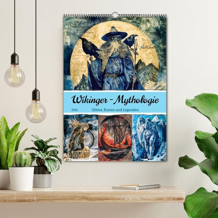 Produktbild: Wikinger - Mythologie - G&ouml;tter, Runen und Legenden (Wandkalender 2026 DIN A2 hoch), CALVENDO Monatskalender