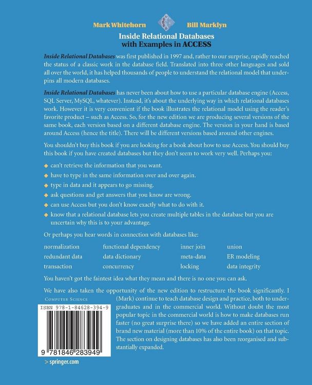 Produktbild: Inside Relational Databases with Examples in Access