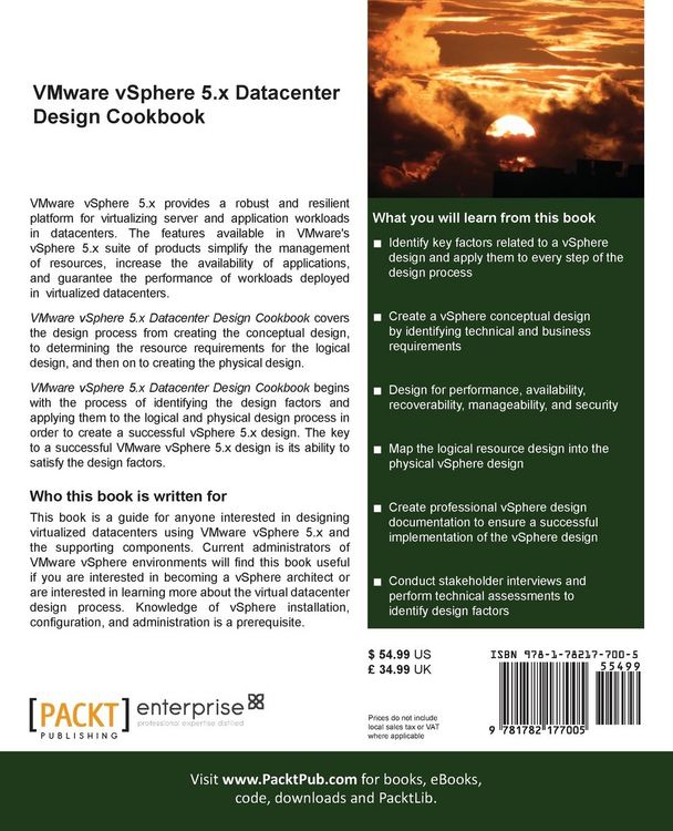 Produktbild: Vmware Vsphere 5.X Datacenter Design Cookbook
