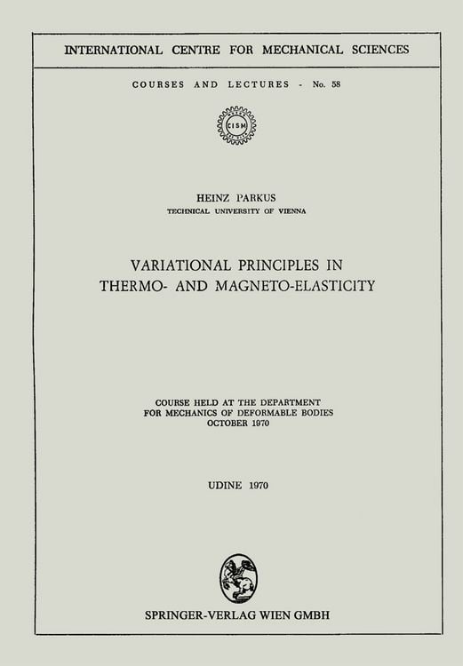 Produktbild: Variational Principles in Thermo- and Magneto-Elasticity