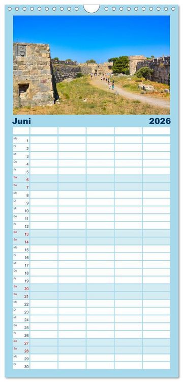 Produktbild: Familienplaner 2026 - Kos - zauberhafte Insel des Dodekanes mit 5 Spalten (Wandkalender, 21 x 45 cm) CALVENDO