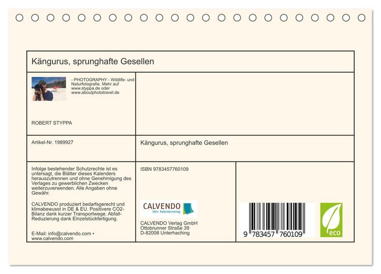 Produktbild: K&auml;ngurus, sprunghafte Gesellen (Tischkalender 2026 DIN A5 quer), CALVENDO Monatskalender
