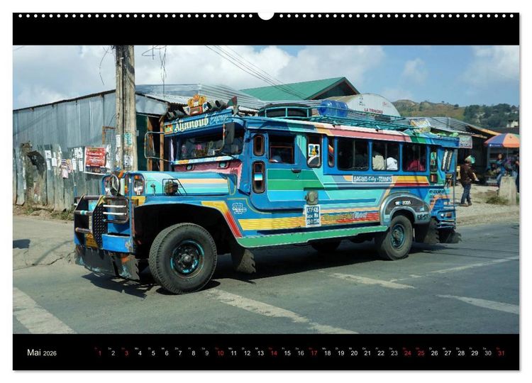 Produktbild: Jeepneys (hochwertiger Premium Wandkalender 2026 DIN A2 quer), Kunstdruck in Hochglanz