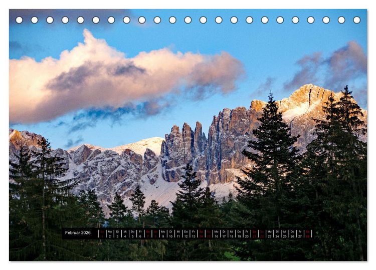 Produktbild: Dolomiten - Latemar und Rosengarten (Tischkalender 2026 DIN A5 quer), CALVENDO Monatskalender