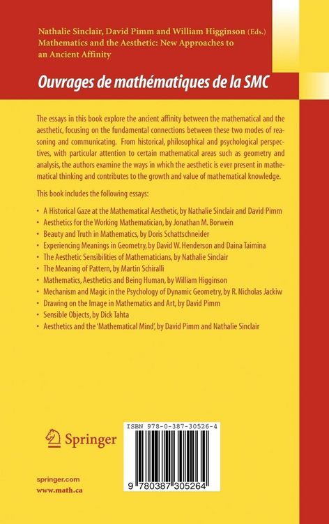 Produktbild: Mathematics and the Aesthetic
