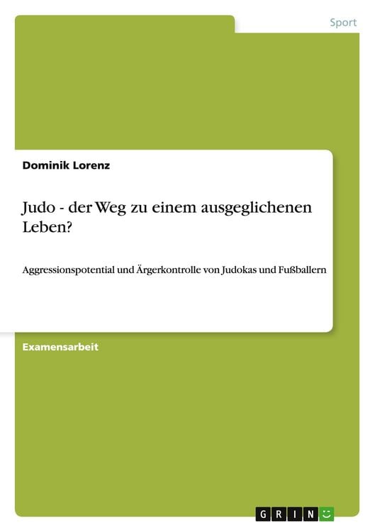 Produktbild: Judo - der Weg zu einem ausgeglichenen Leben?