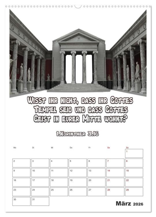 Produktbild: drei.sechzehn - Der Jesus Kalender (hochwertiger Premium Wandkalender 2026 DIN A2 hoch), Kunstdruck in Hochglanz