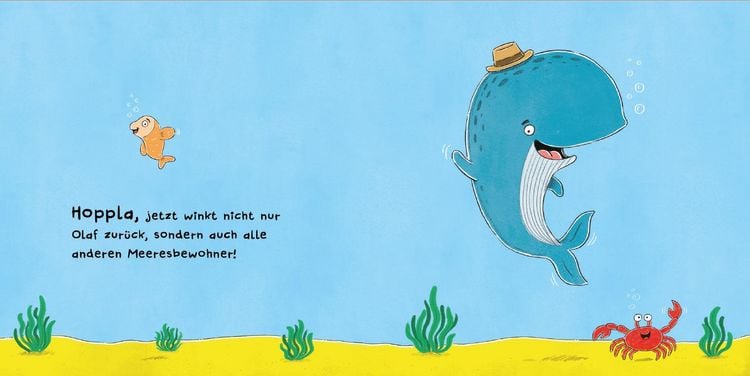 Produktbild: Wink dem Wal - Ein Mitmachbuch zum Sch&uuml;tteln, Schaukeln, Pusten, Klopfen und sehen, was dann passiert