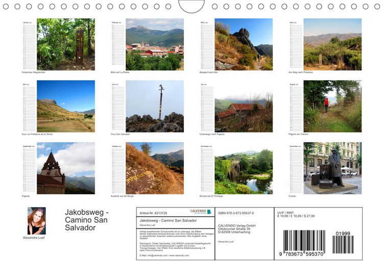Produktbild: Jakobsweg - Camino San Salvador (Wandkalender 2022 DIN A4 quer)