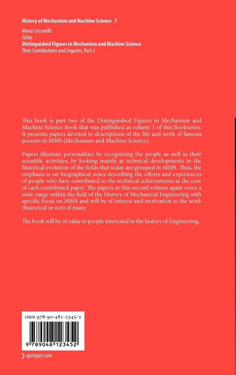 Produktbild: Distinguished Figures in Mechanism and Machine Science