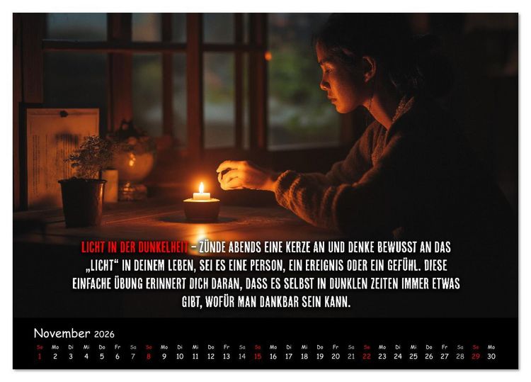 Produktbild: Dein Achtsamkeitskalender (Tischkalender 2026 DIN A5 quer), CALVENDO Monatskalender