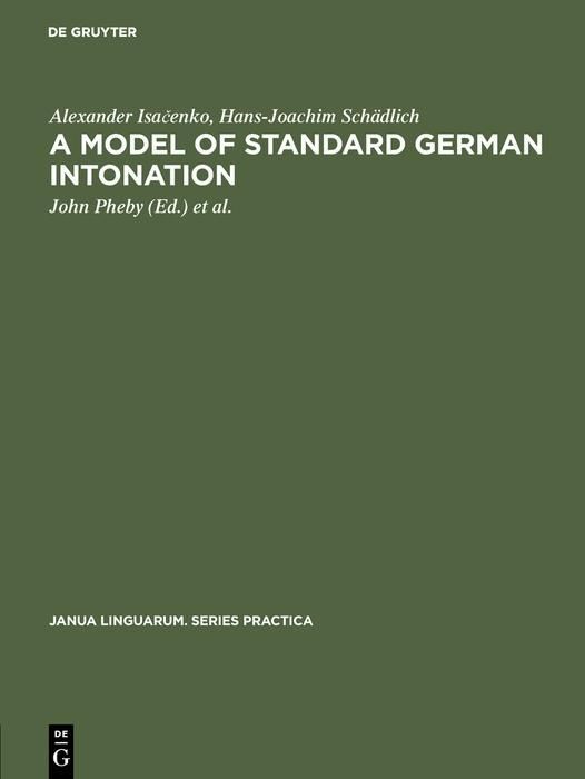 Produktbild: A model of standard German intonation