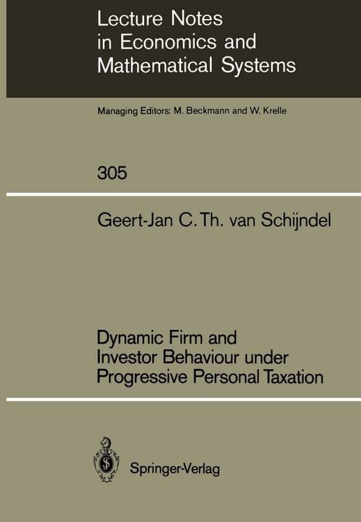 Produktbild: Dynamic Firm and Investor Behaviour under Progressive Personal Taxation