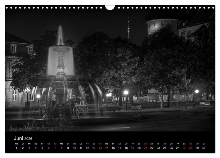 Produktbild: Stuttgart bei Nacht (Wandkalender 2026 DIN A3 quer), CALVENDO Monatskalender