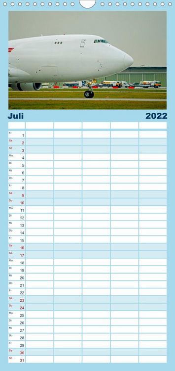 Produktbild: Familienplaner Airliner im Fokus (Wandkalender 2022 , 21 cm x 45 cm, hoch)