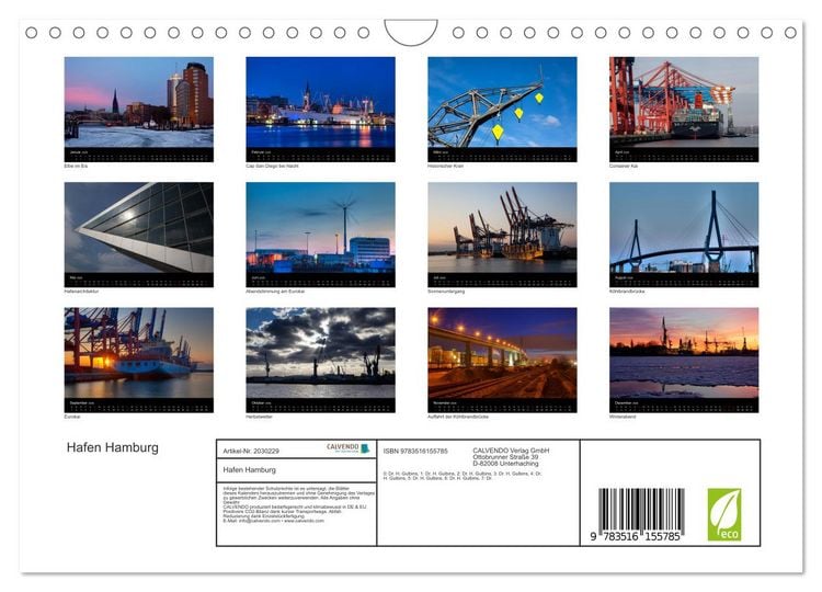 Produktbild: Hafen Hamburg (Wandkalender 2026 DIN A4 quer), CALVENDO Monatskalender