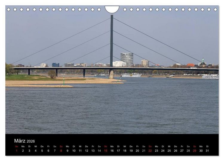 Produktbild: Von Ufer zu Ufer, Wege &uuml;ber den Rhein in D&uuml;sseldorf (Wandkalender 2026 DIN A4 quer), CALVENDO Monatskalender
