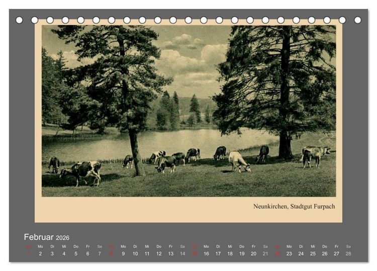 Produktbild: Saarland - vunn domols (frieher), Landkreis Neunkirchen (Tischkalender 2026 DIN A5 quer), CALVENDO Monatskalender