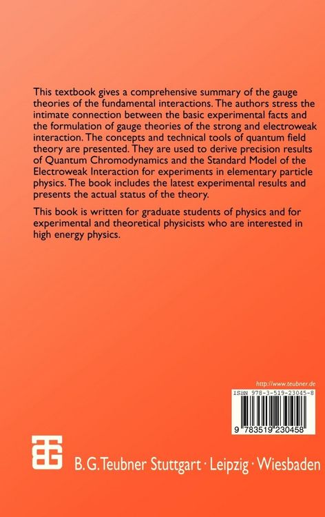 Produktbild: Gauge Theories of the Strong and Electroweak Interaction