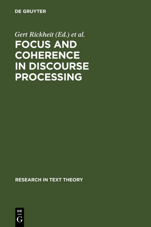 Produktbild: Focus and Coherence in Discourse Processing