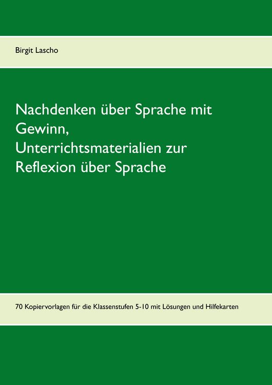 Produktbild: Nachdenken &uuml;ber Sprache mit Gewinn