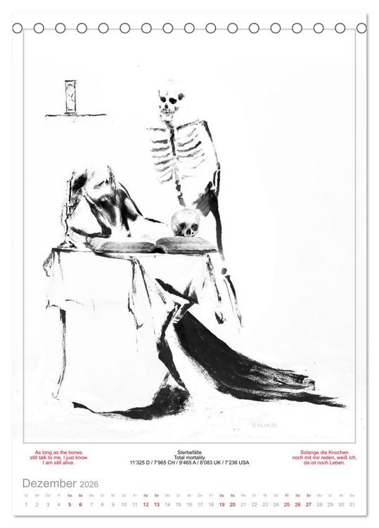 Produktbild: TOTENTANZ HERRENWAHL Haiku Zenga Photo DANCE OF DEATH MEN'S CHOICE (Tischkalender 2026 DIN A5 hoch), CALVENDO Monatskalender