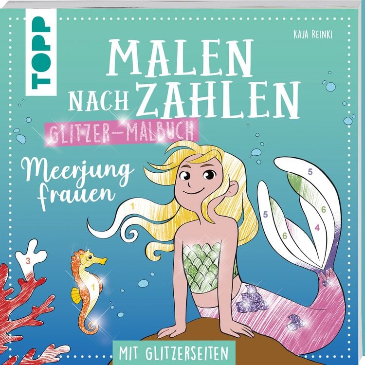 Produktbild: Malen nach Zahlen Glitzer-Malbuch Meerjungfrauen