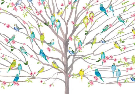 Produktbild: Tree of Budgies Note Cards (14 Cards, 15 Self-Sealing Envelopes)