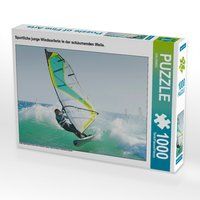 Produktbild: CALVENDO Puzzle Sportliche junge Windsurferin in der sch&auml;umenden Welle. | 1000 Teile Lege-Gr&ouml;&szlig;e 64x48cm Foto-Puzzle f&uuml;r gl&uuml;ckliche Stunden
