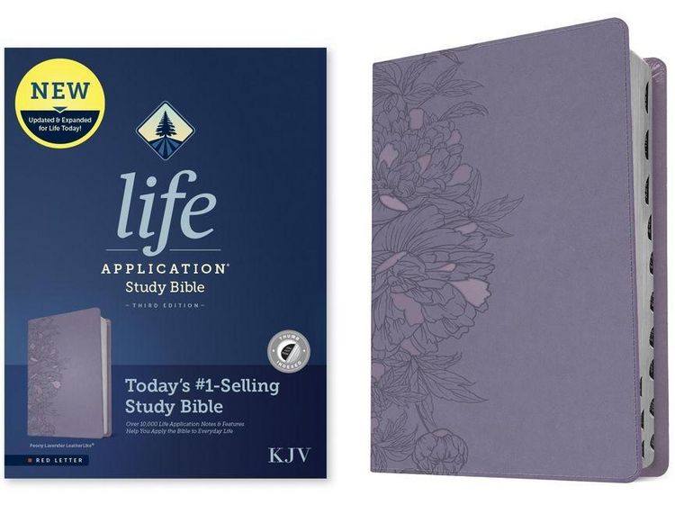 Produktbild: KJV Life Application Study Bible, Third Edition (Leatherlike, Peony Lavender, Indexed, Red Letter)