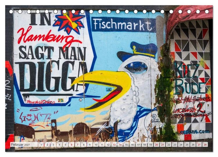 Produktbild: Buntes Hamburg (Tischkalender 2027 DIN A5 quer), CALVENDO Monatskalender