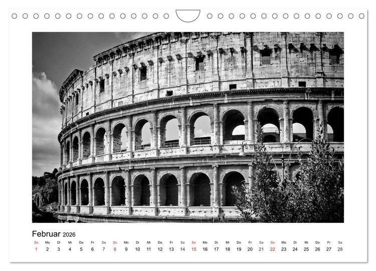 Produktbild: ROM Monochrom (Wandkalender 2026 DIN A4 quer), CALVENDO Monatskalender