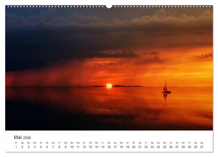Produktbild: Segeln - Kurs aufs offene Meer. (hochwertiger Premium Wandkalender 2026 DIN A2 quer), Kunstdruck in Hochglanz