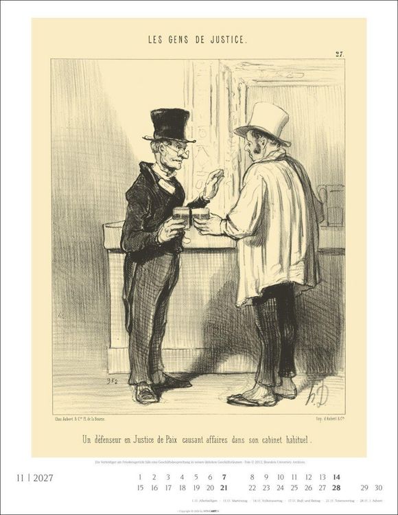 Produktbild: Honor&eacute; Daumier: Die Juristen Kalender 2027