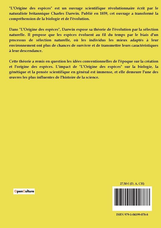Produktbild: L'Origine des Esp&egrave;ces
