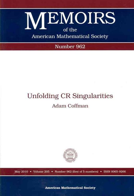 Produktbild: Coffman, A:  Unfolding CR Singularities