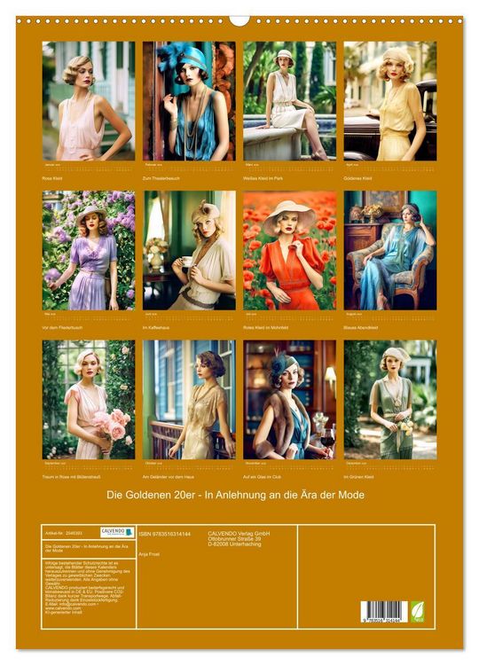 Produktbild: Die Goldenen 20er - In Anlehnung an die &Auml;ra der Mode (Wandkalender 2026 DIN A2 hoch), CALVENDO Monatskalender