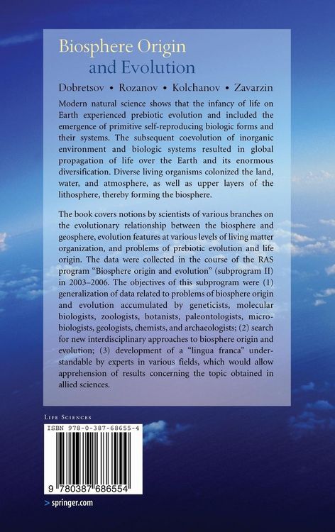 Produktbild: Biosphere Origin and Evolution