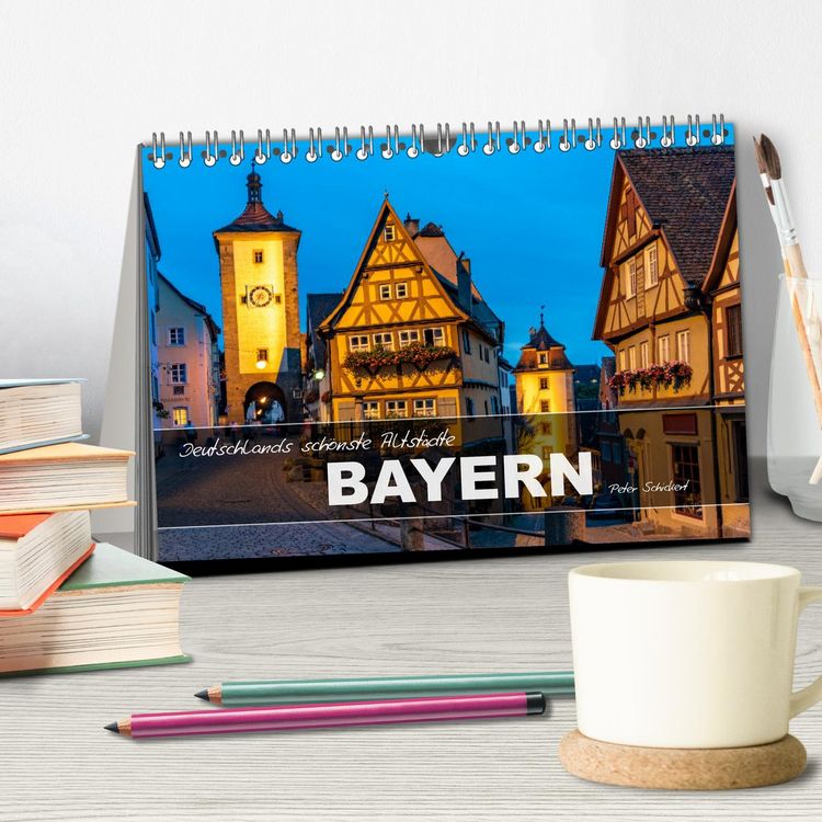 Produktbild: Deutschlands sch&ouml;nste Altst&auml;dte - Bayern (Tischkalender 2026 DIN A5 quer), CALVENDO Monatskalender