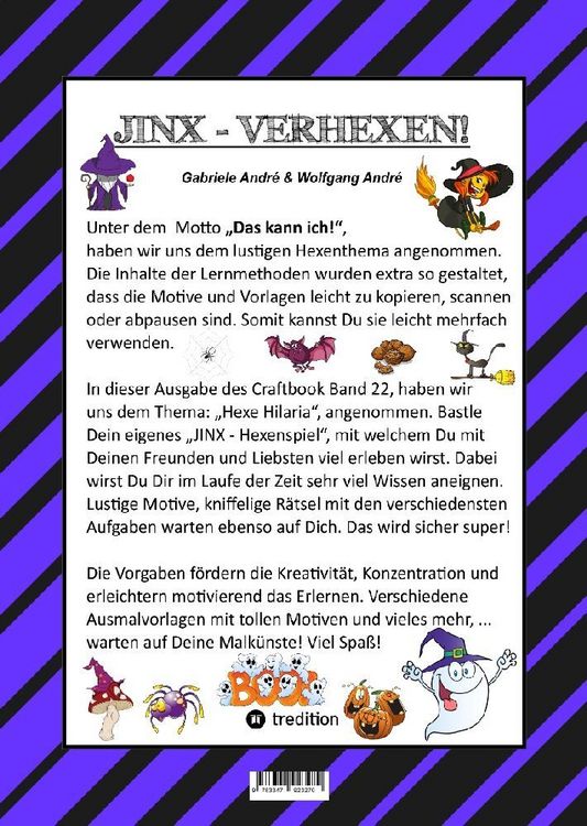Produktbild: Craftbook &ndash; 100 Tolle Motive - Kreativ Lernen - Hexenspiel Jinx - Einfach Verhext - Zeichnen - Malen - Basteln - Spass
