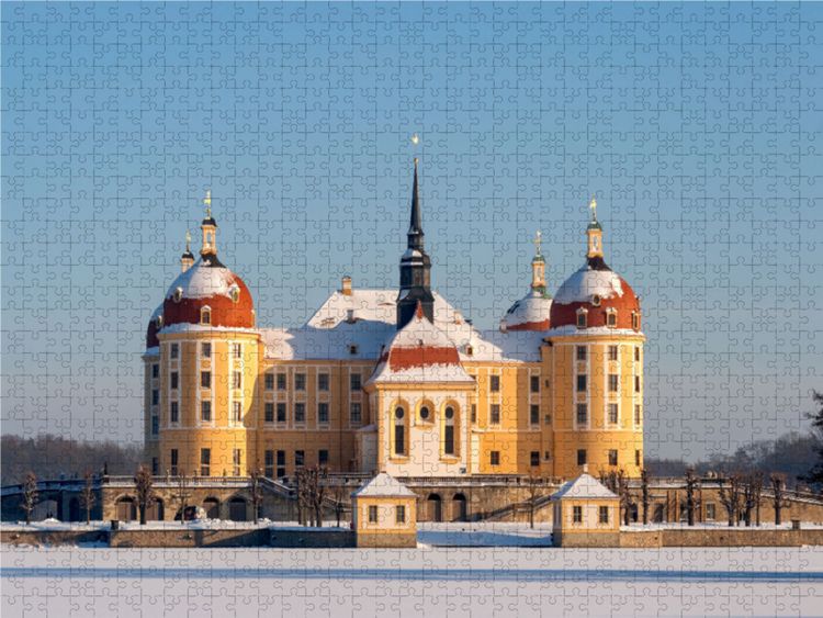 Produktbild: CALVENDO Puzzle Das Schloss Moritzburg | 1000 Teile Lege-Gr&ouml;&szlig;e 64x48cm Foto-Puzzle f&uuml;r gl&uuml;ckliche Stunden