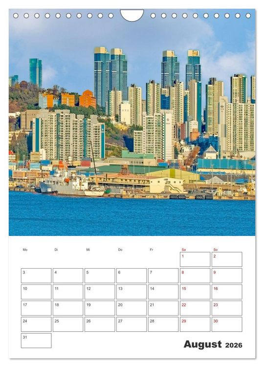 Produktbild: Busan - Reiseplaner (Wandkalender 2026 DIN A4 hoch), CALVENDO Monatskalender