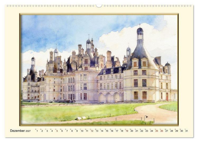 Produktbild: M&auml;rchenschl&ouml;sser an der Loire (hochwertiger Premium Wandkalender 2027 DIN A2 quer), Kunstdruck in Hochglanz