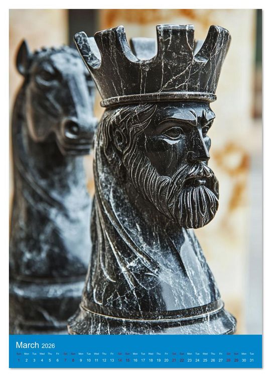 Produktbild: For Love of Chess (High Quality Premium Wall Calendar 2026 DIN A2 portrait),CALVENDO 12 Month Wall Calendar