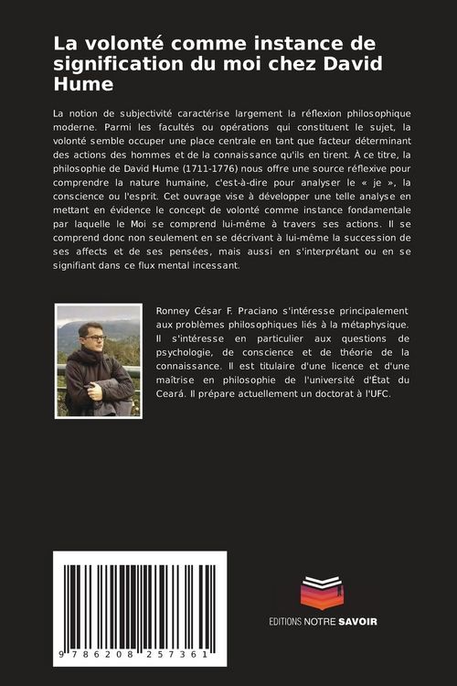 Produktbild: La volont&eacute; comme instance de signification du moi chez David Hume