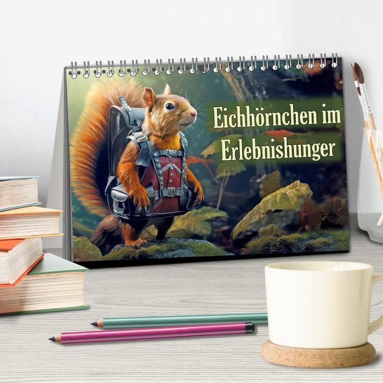 Produktbild: Eichh&ouml;rnchen im Erlebnishunger (Tischkalender 2026 DIN A5 quer), CALVENDO Monatskalender